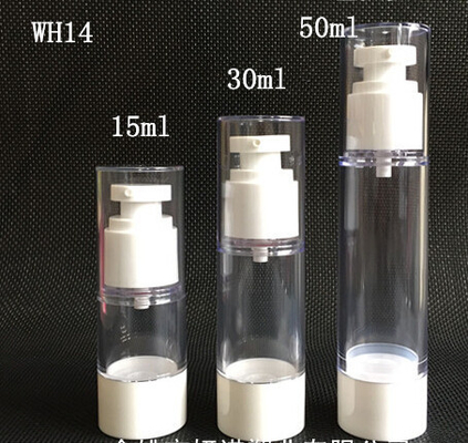 15cc 30cc 50cc  Eco-friendly reuse  white pump Plastic Airless Pump Bottle Face Skin Care