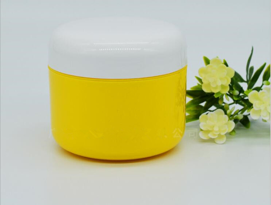 customized color cosmetic containers 250ml plastic PP hair mask cream yellow cosmetic jar
