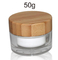 50ml cosmetic acrylic jar with nature bamboo cap