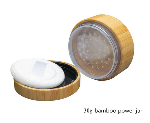 30cc 1 унция пустой бамбуковый косметический свободный силовой сиптер банка натуральный бамбуковый крышка