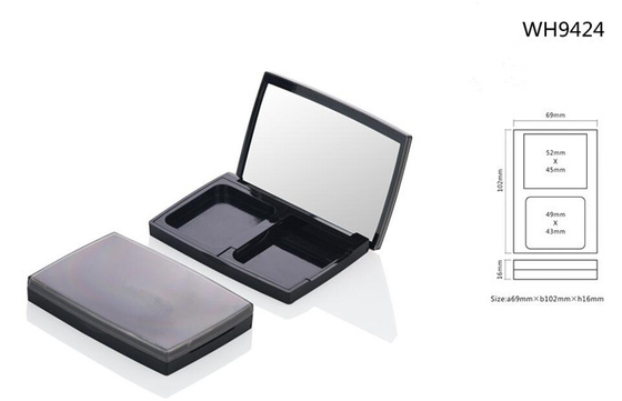 коробка силы пластикового квадрата косметическая компактная с разделенным случаем с 2 отсеками