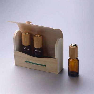 бутылка капельницы эфирного масла 0.5oz 15ml Амбер с бамбуковой крышкой