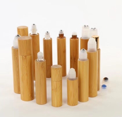Новые продукты гравируя косметику логотипа 100% органическую бамбуковую упаковывая бамбуковый крен на стеклянной лампе бутылки пустой для духов